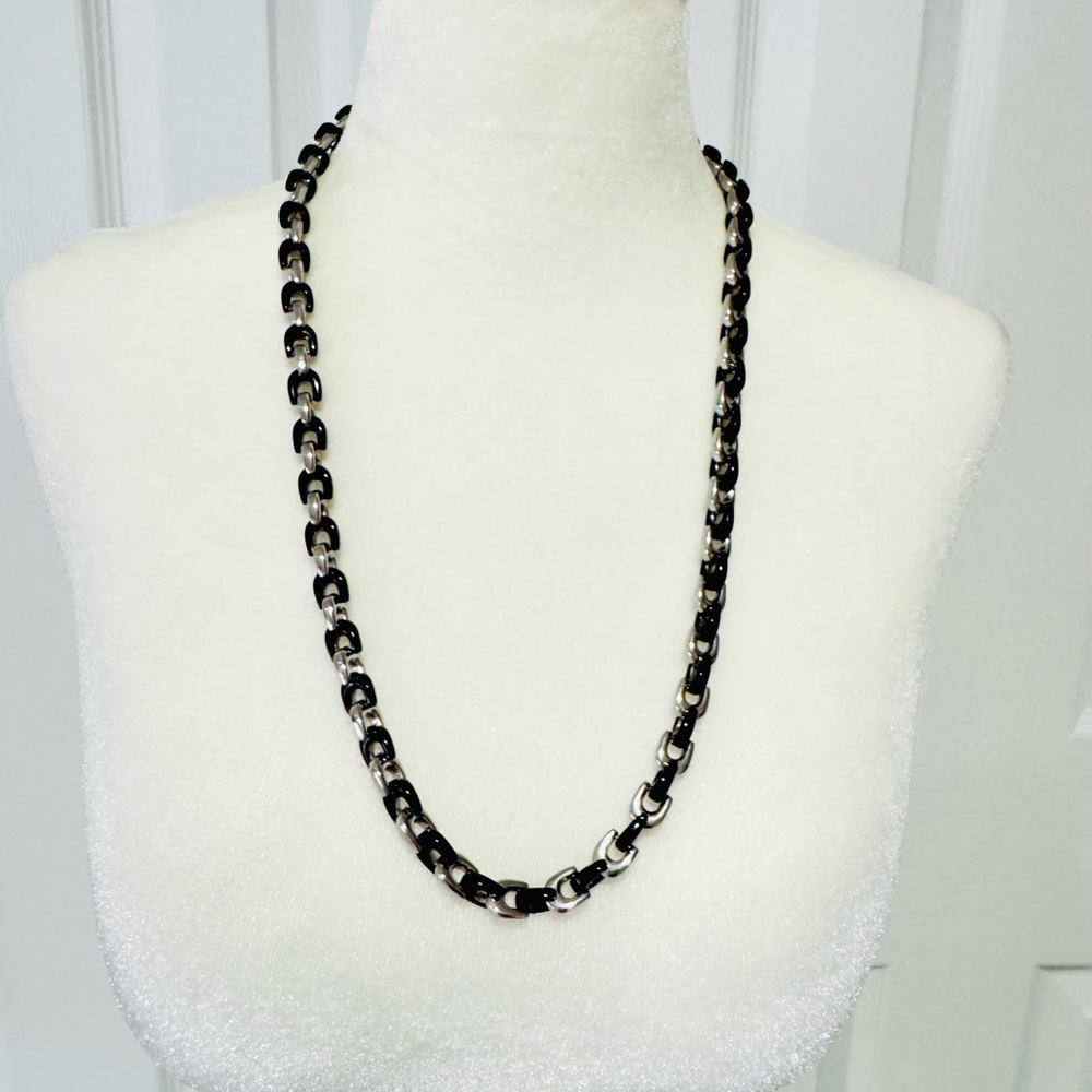 Men’s Ion Black Stainless Steel Chain Necklace 26” PJ Stainless Steel